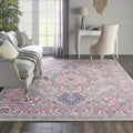 Nourison Passion Bohemian Light Grey/Pink 8' X 10' Area Rug, Easy Cleaning, Non Shedding, Bed Room, Living Room, Dining Room, Kitchen (8X10)