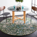 SAFAVIEH Madison Collection Area Rug - 3 Round, Green & Turquoise, Boho Abstract Distressed Design, Non-Shedding & Easy Care, I