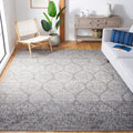 SAFAVIEH Madison Collection X-Large Area Rug - 12 x 18, Grey & Ivory, Glam Ogee Trellis Distressed Design, Non-Shedding & Easy
