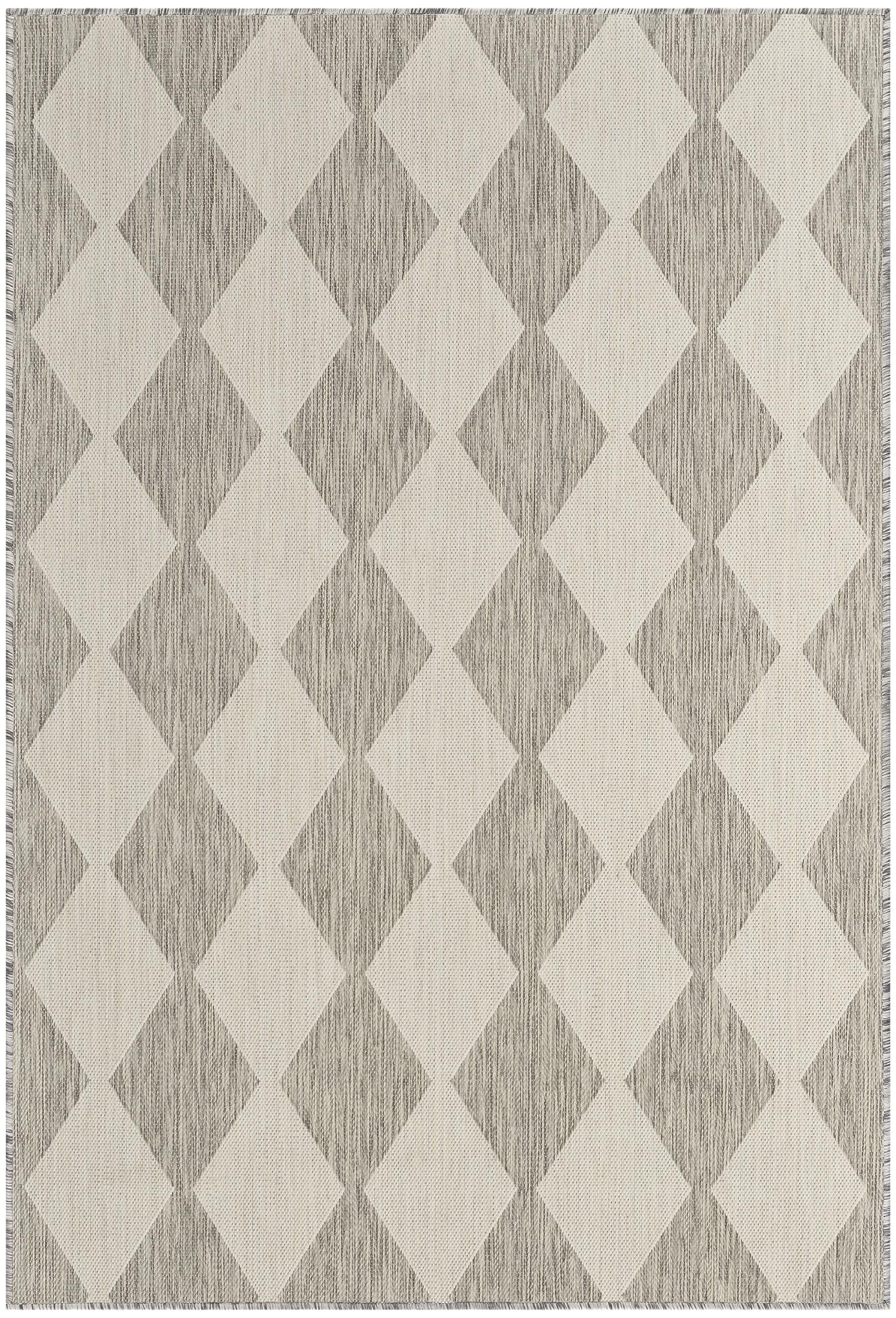 Nourison Positano Indoor/Outdoor Light Grey 4' X 6' Area Rug, Easy Cleaning, Non Shedding, Bed Room, Living Room, Dining Room, Backyard, Deck, Patio (4X6)