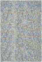 SAFAVIEH Abstract Collection Accent Rug - 2'3'' x 4', Blue & Charcoal, Handmade Wool, Ideal for High Traffic Areas in Entryway, 