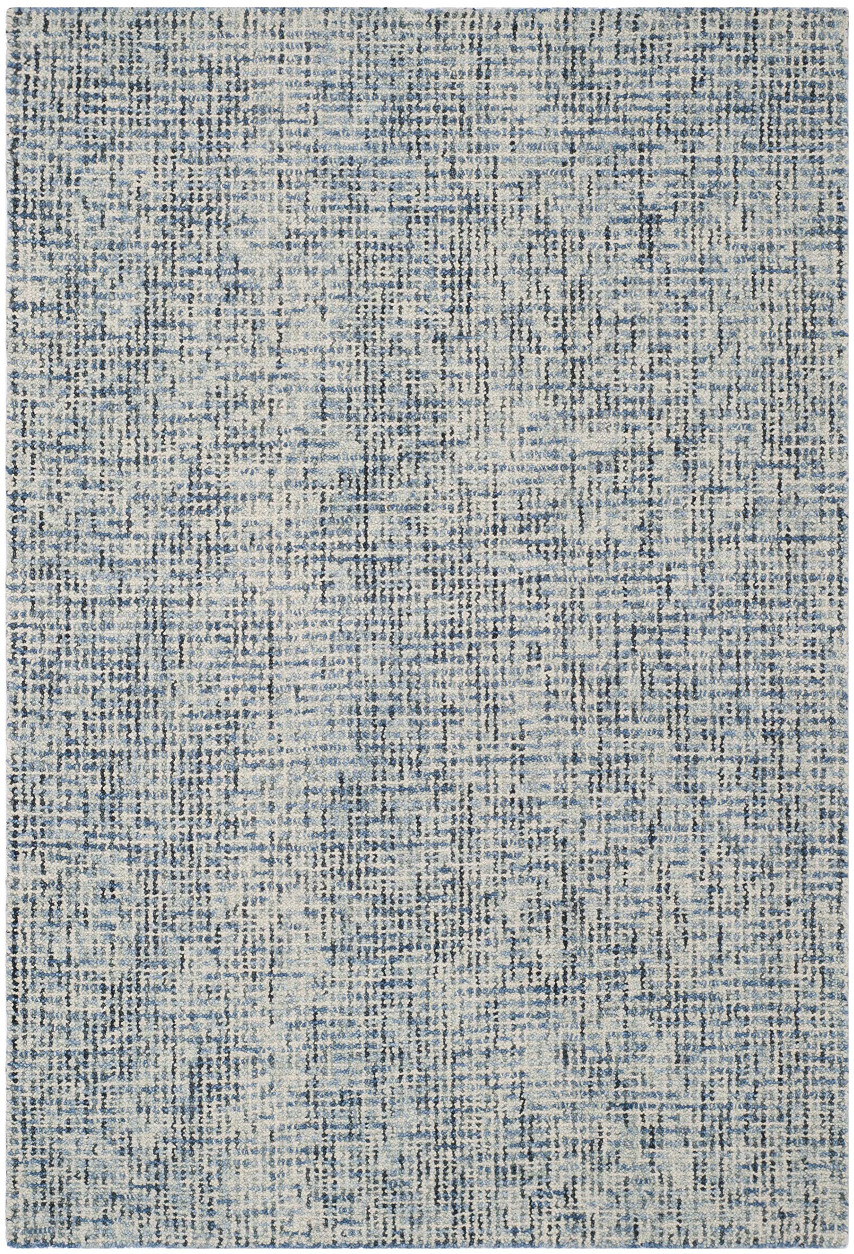 SAFAVIEH Abstract Collection Accent Rug - 2'3'' x 4', Blue & Charcoal, Handmade Wool, Ideal for High Traffic Areas in Entryway, 