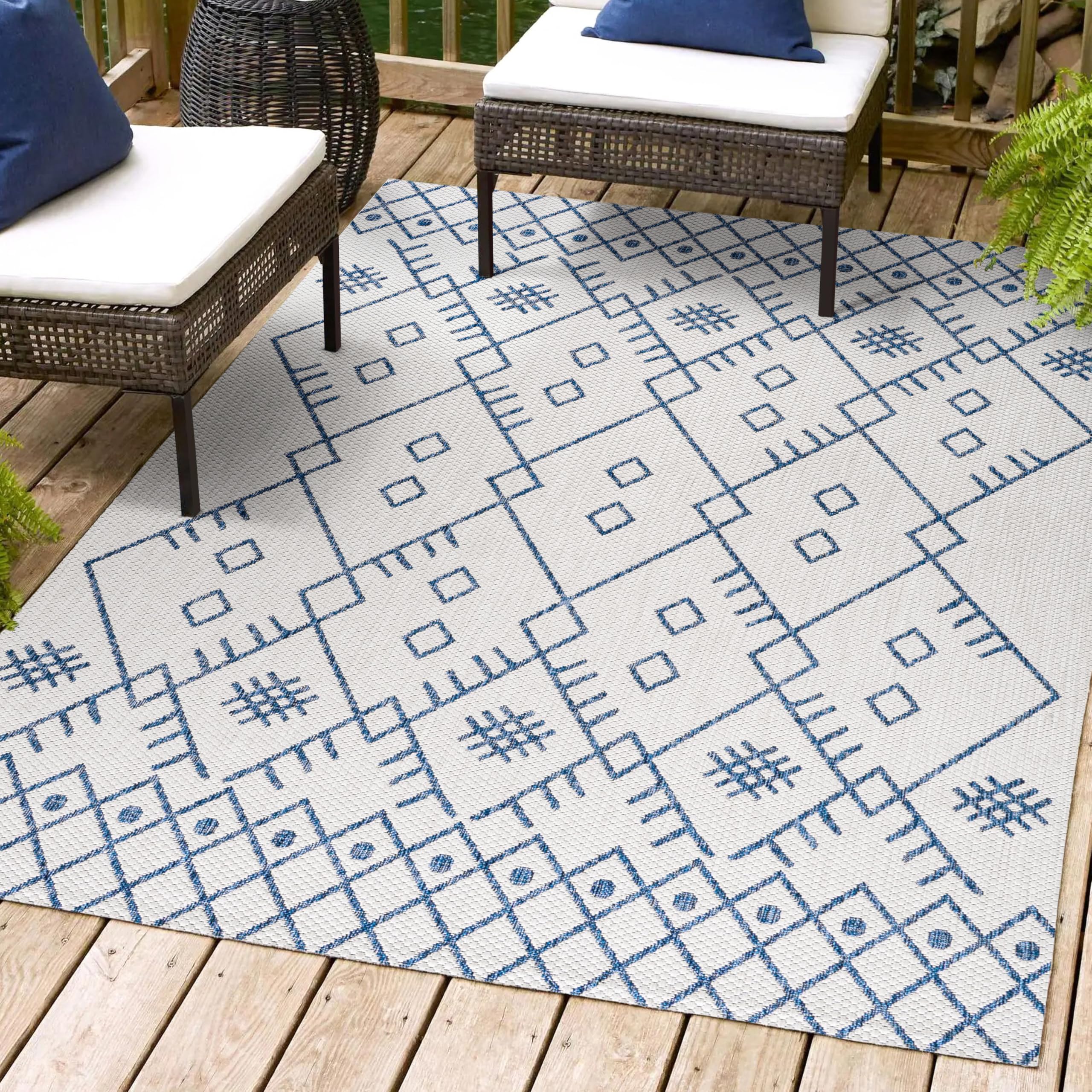 JONATHAN Y SMB123B-4 Boho Moroccan Indoor Outdoor Area-Rug Bohemian Casual Easy-Cleaning Bedroom Kitchen Backyard Patio Non Shed