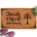 Speak Friend And Enter Doormat 30X17 Inch, The Lord Of The Rings Merchandise Welcome Mat Funny, Speak Friend And Enter Welcome M