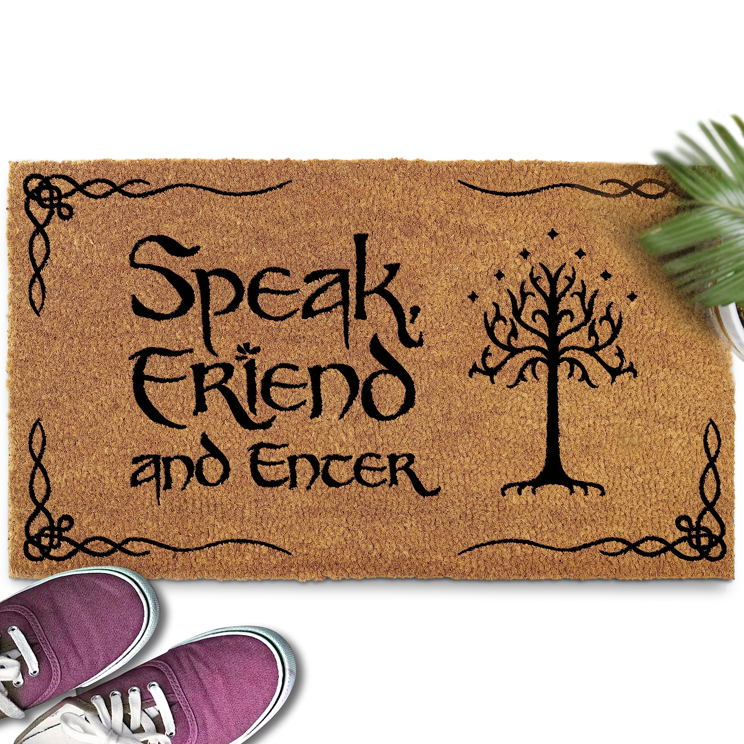 Speak Friend And Enter Doormat 30X17 Inch, The Lord Of The Rings Merchandise Welcome Mat Funny, Speak Friend And Enter Welcome M