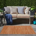 Nourison Essentials Indoor/Outdoor Rust 2' X 4' Area Rug, Easy Cleaning, Non Shedding, Bed Room, Living Room, Dining Room, Backyard, Deck, Patio (2X4)