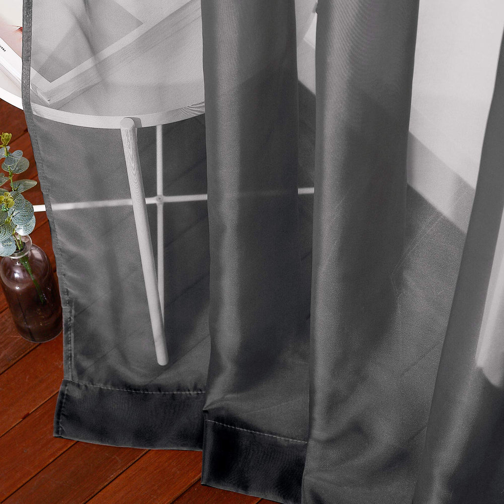 Nicetown Living Room Sheer Curtains 108 Inch Long, Eyelet Top Voile Textured Hazy Sheer Draperies Privacy With Light Penetration