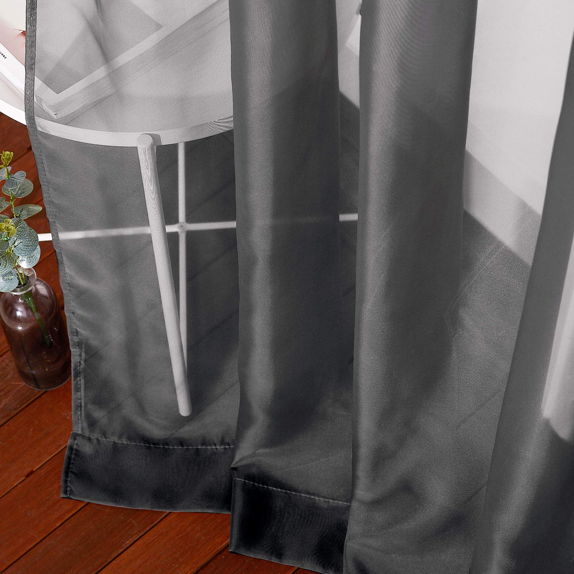 Nicetown Living Room Sheer Curtains 108 Inch Long, Eyelet Top Voile Textured Hazy Sheer Draperies Privacy With Light Penetration