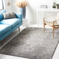 SAFAVIEH Evoke Collection Area Rug - 3 Square, Grey & Ivory, Oriental Distressed Design, Non-Shedding & Easy Care, Ideal for Hi
