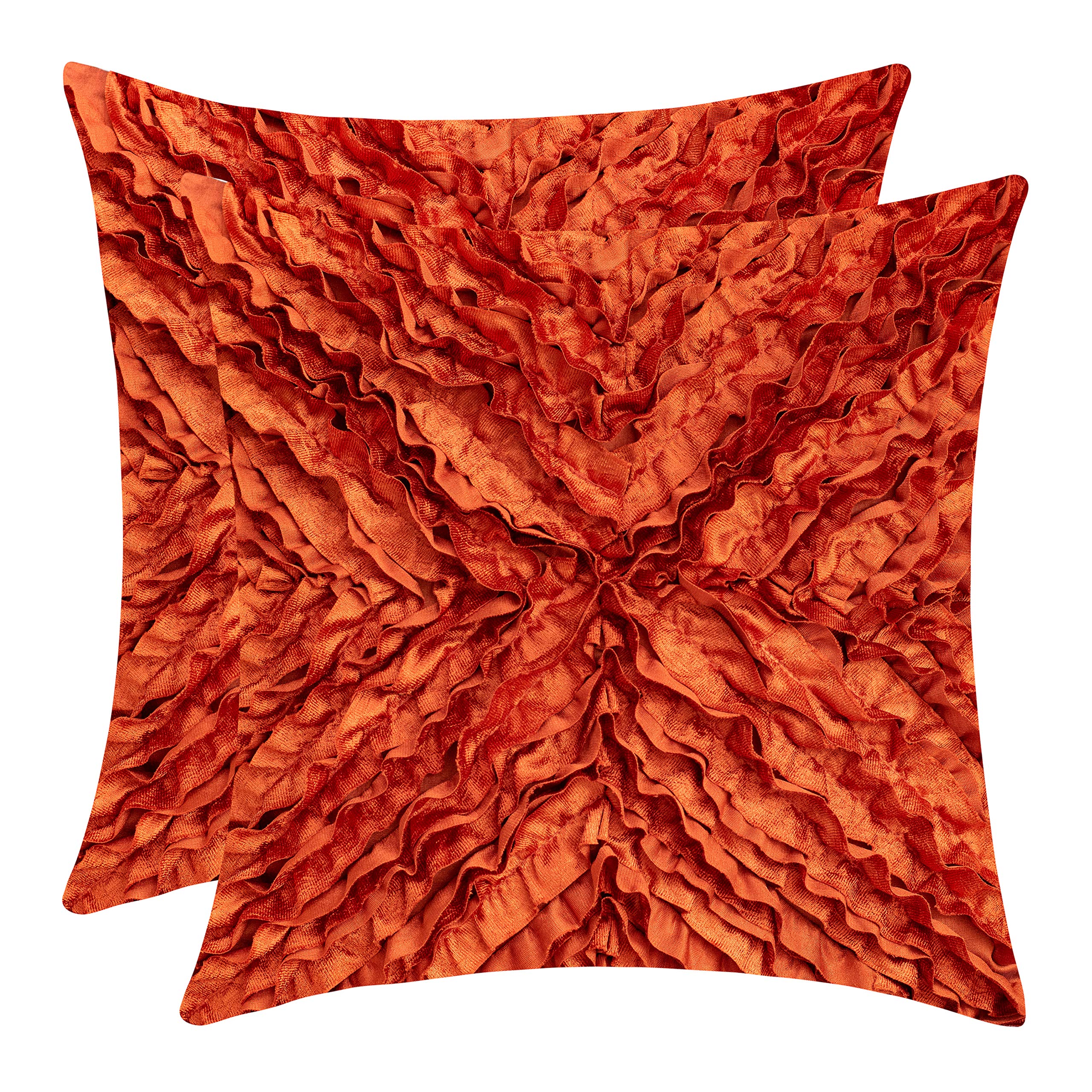 The White Petals Rust Throw Pillow Cover - (18X18 Inch) | Decorative, Washable Cushion Covers For Couch, Sofa, Bedroom, Living R