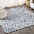 JONATHAN Y SMB105B-8SQ Estrella Bohemian Medallion Textured Weave Indoor/Outdoor Area Rug, Coastal, Traditional, Vintage for Bed