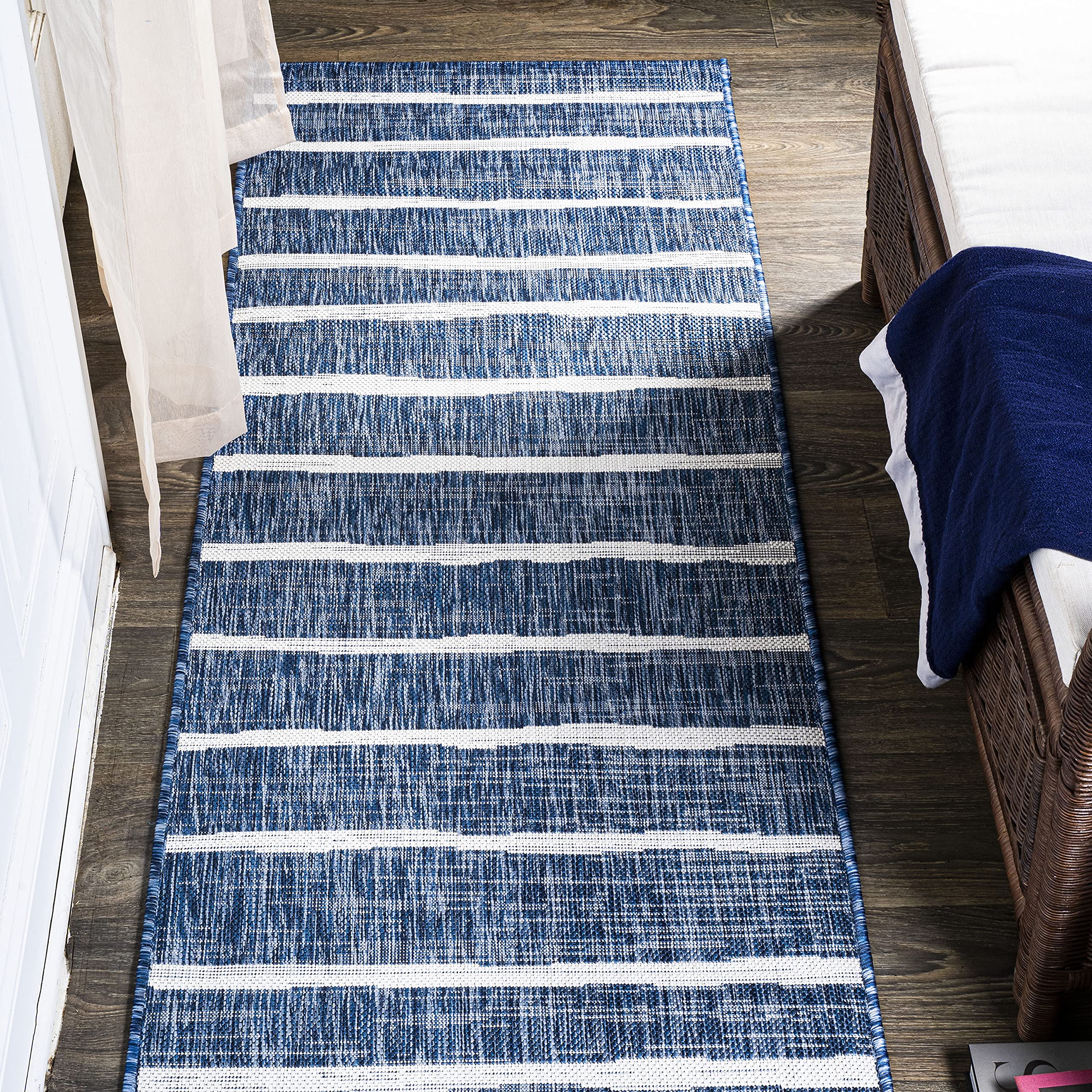 Jonathan Y Smb125C-210 Colonia Berber Stripe Indoor Outdoor Area Rug Bohemian Contemporary Easy Cleaning Bedroom Kitchen Backyar