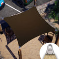 Colourtree Super Ring 16' X 16' Brown Square Sun Shade Sail, Commercial Grade Upf50 Canopy, Reinforced Corners & Edges, 260 Gsm