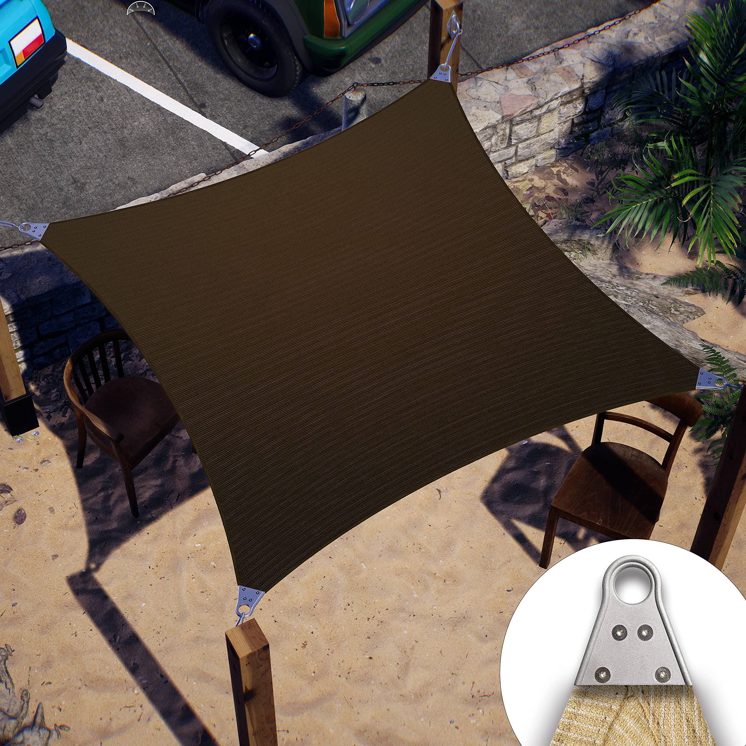 Colourtree 15' X 27' Brown Super Ring Customized Size Order To Make Sun Shade Sail Ctawrn Canopy Awning Shades For Patio-260 Gsm