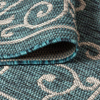 Jonathan Y Smb106F-210 Charleston Vintage Filigree Textured Weave Indoor Outdoor Area Rug, Classic, Traditional, Transitional Ea