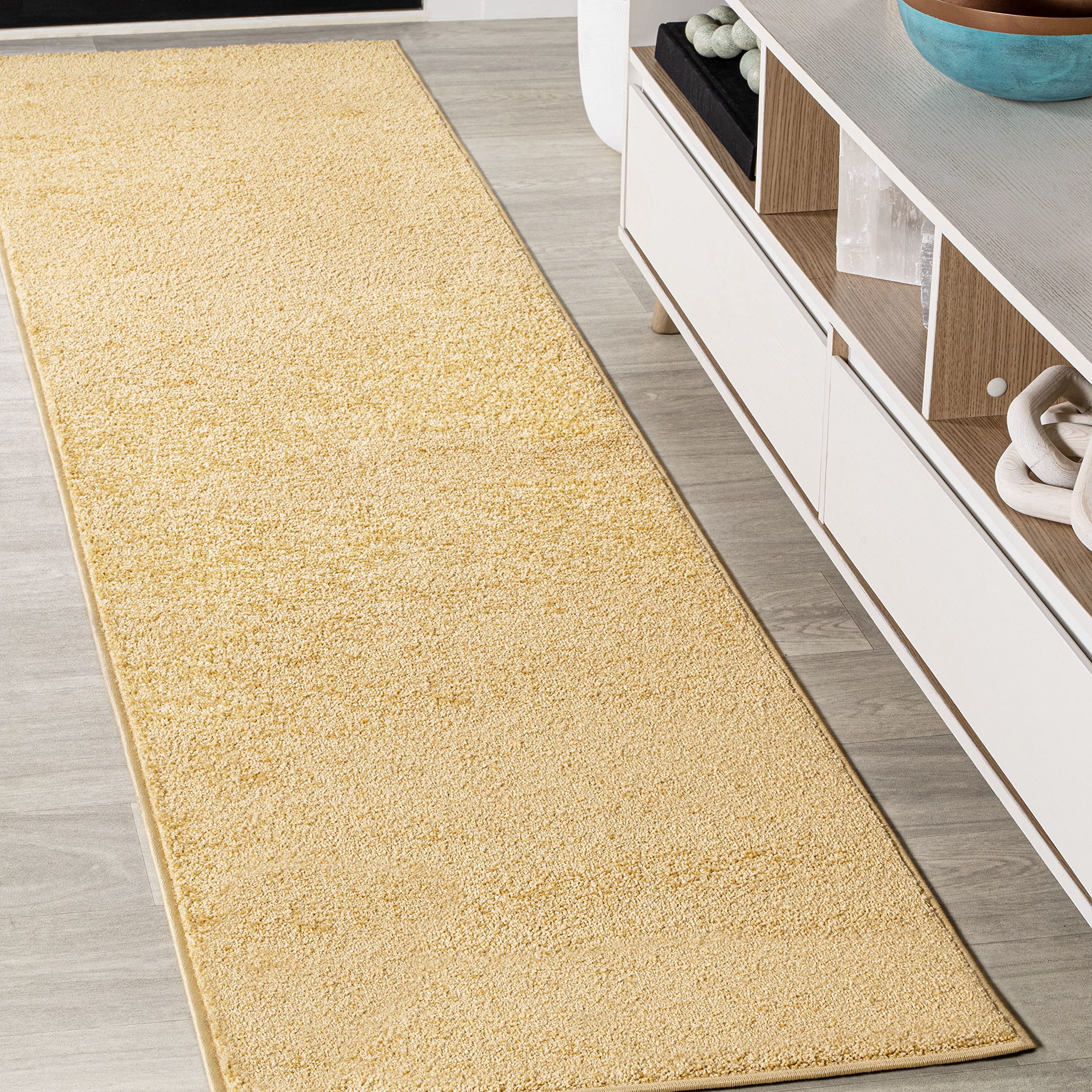JONATHAN Y SEU100B-214 Haze Solid Low-Pile Indoor Runner Rug, Coastal, Bohemian, Minimalist, Classic, Casual for Bedroom,Kitchen