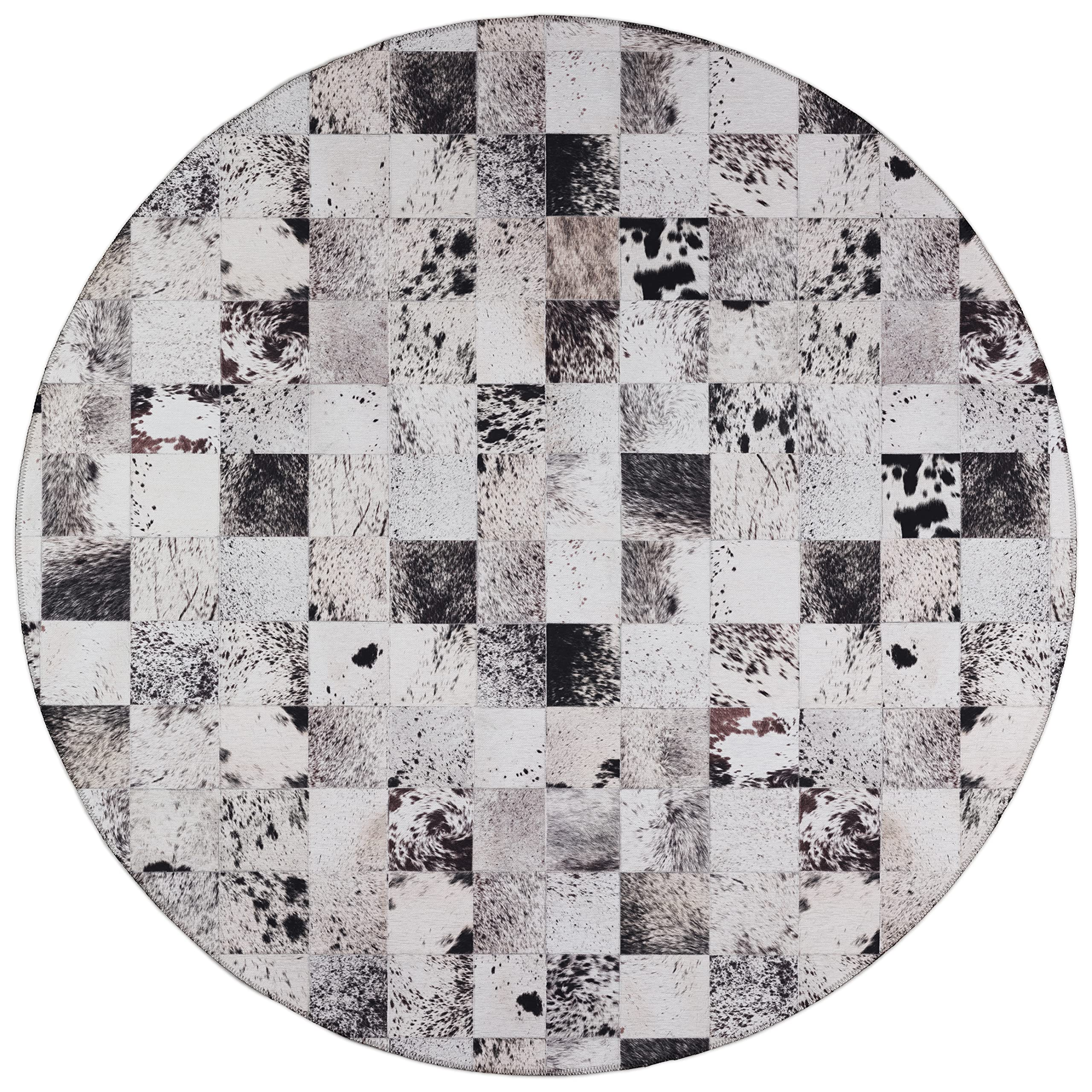 Addison Rugs Laredo Alr40 Granite 8' X 8' Indoor Outdoor Round Rug, Easy Clean, Machine Washable, Non Shedding, Bedroom, Entry, Living Room, Dining Room, Kitchen, Patio Rug