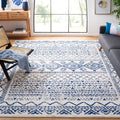 SAFAVIEH Tulum Collection Area Rug - 9 x 12, Ivory & Navy, Moroccan Boho Distressed Design, Non-Shedding & Easy Care, Ideal fo