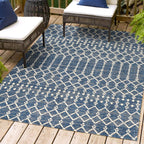 Jonathan Y Smb108K-5 Ourika Moroccan Geometric Textured Weave Indoor Outdoor Area Rug, Coastal, Traditional, Transitional Easy C