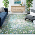 SAFAVIEH Madison Collection Area Rug - 6' x 9', Green & Turquoise, Boho Abstract Distressed Design, Non-Shedding & Easy Care, Id