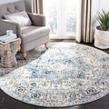 SAFAVIEH Madison Collection 3 Round Turquoise/Ivory MAD603K Oriental Snowflake Medallion Distressed Non-Shedding Dining Room En