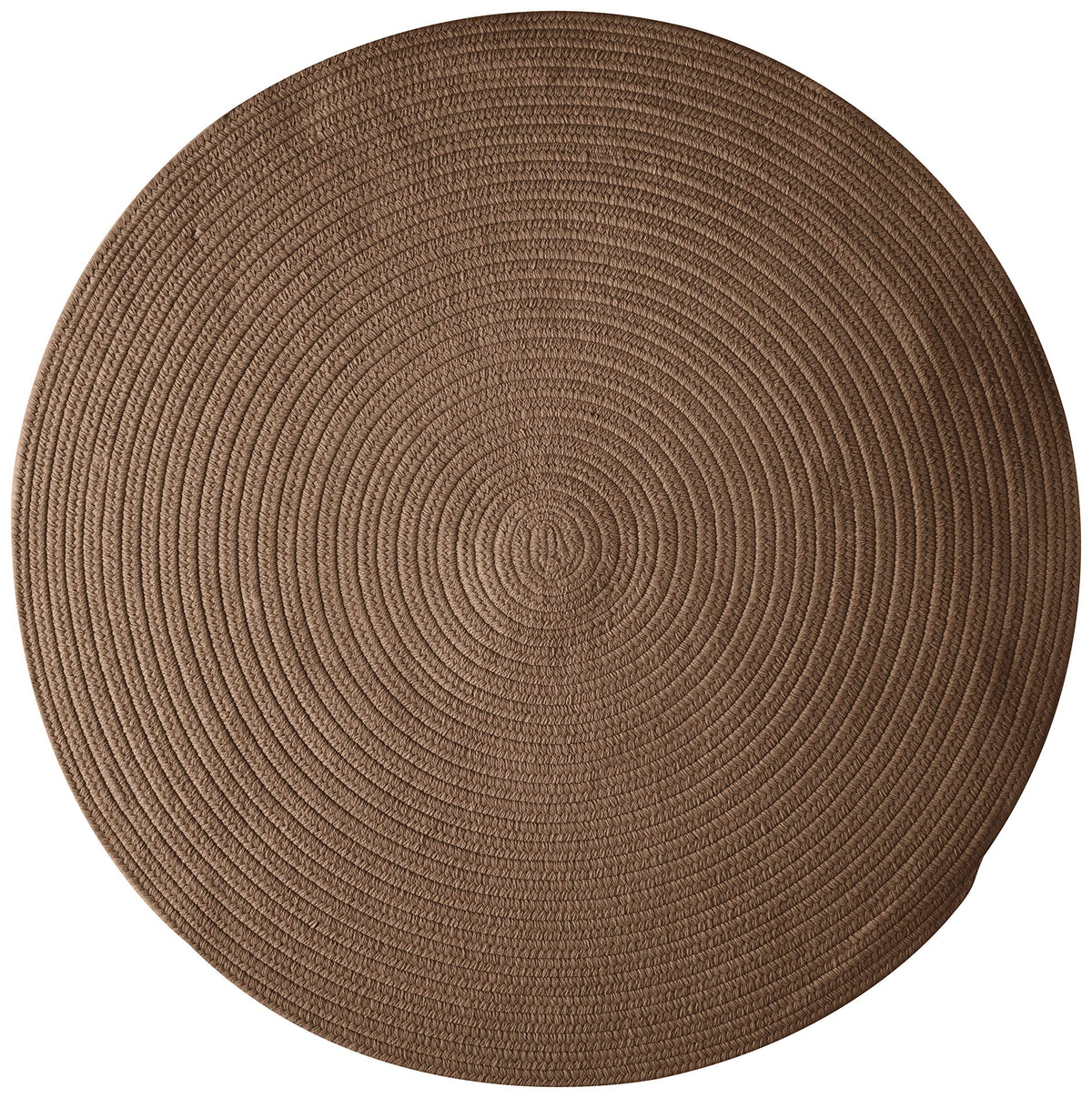 Colonial Mills Bristol Polypropylene Braided Round Rug, 4-Feet, Bark