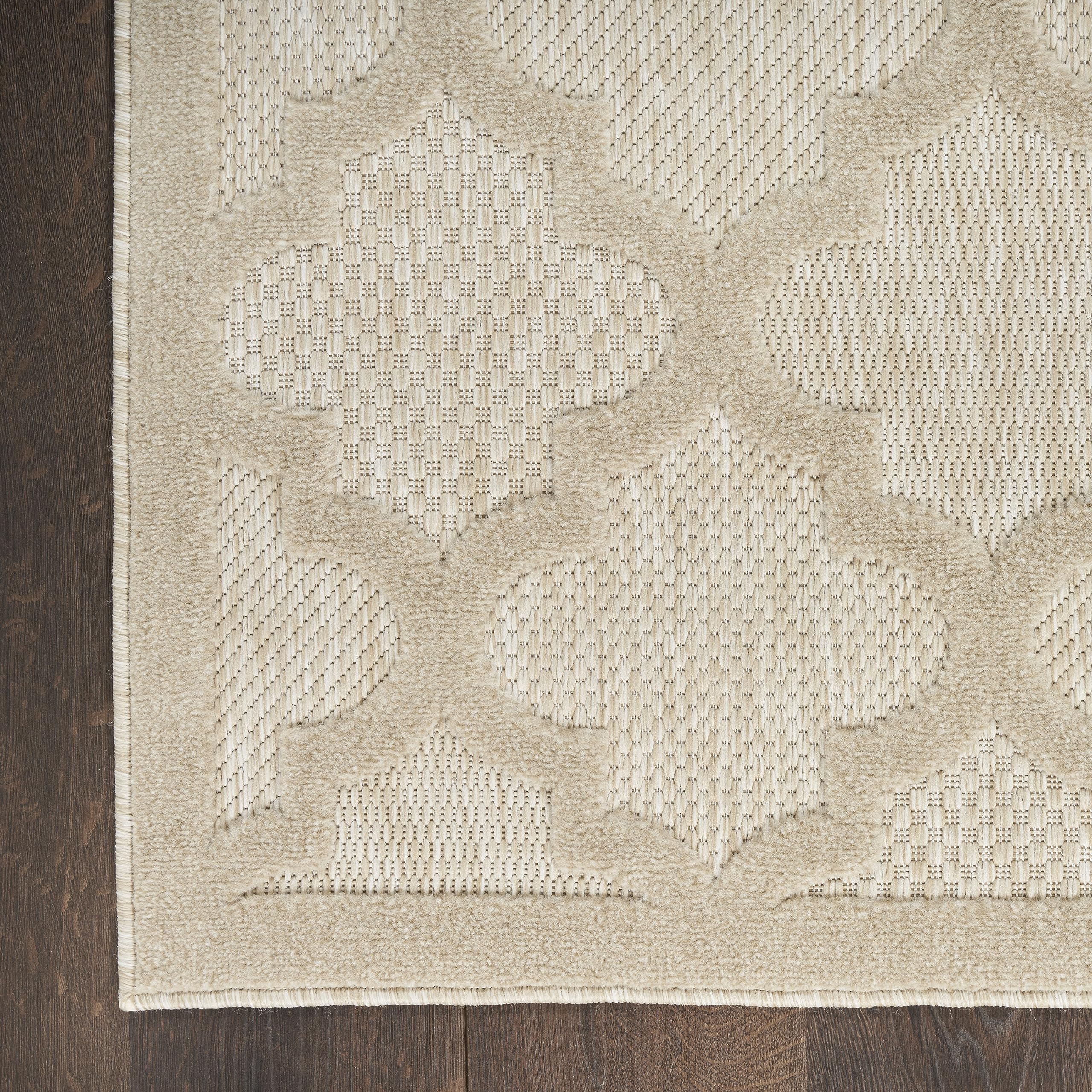 Nourison Easy Care Modern Indoor/Outdoor Cream 2' X 4' Area Rug, Easy Cleaning, Non Shedding, Bed Room, Living Room, Dining Room, Backyard, Deck, Patio (2X4)
