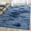 SAFAVIEH Retro Collection Accent Rug - 26 x 4, Light Blue & Blue, Modern Abstract Design, Non-Shedding & Easy Care, Ideal for 