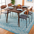 SAFAVIEH Tulum Collection 67 Square Turquoise/Ivory TUL268K Moroccan Boho Distressed Non-Shedding Living Room Bedroom Dining Ho