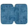 Garland Rug Traditional 3 Piece Nylon Washable Bathroom Rug Set No Lid or Contour (17x24/21x34/21x34) Basin Blue