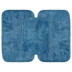 Garland Rug Traditional 3 Piece Nylon Washable Bathroom Rug Set No Lid or Contour (17x24/21x34/21x34) Basin Blue