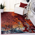 SAFAVIEH Glacier Collection 53 x 76 Red / Orange GLA124Q Modern Abstract Non-Shedding Living Room Bedroom Dining Home Office A