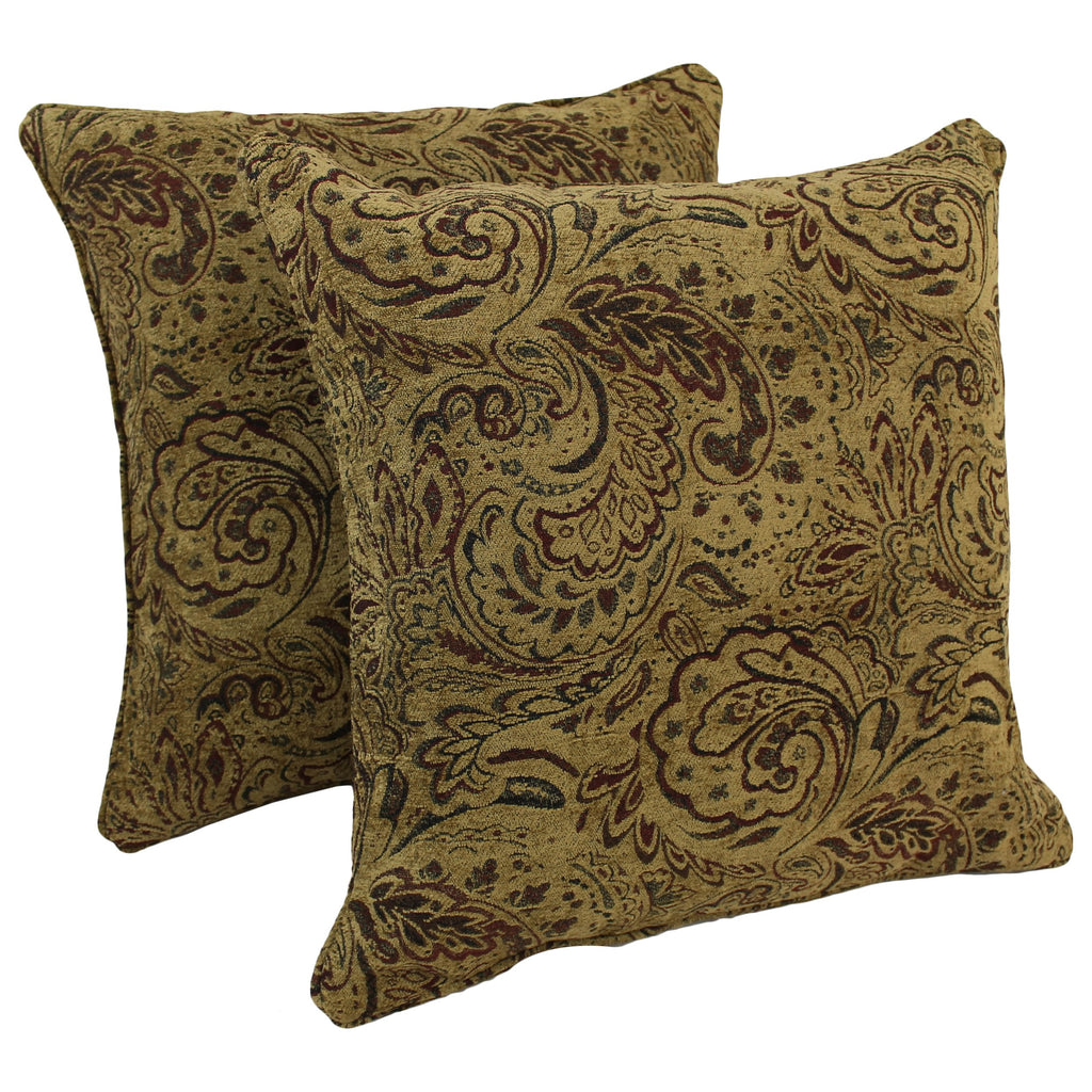 Blazing Needles Corded Jacquard Chenille Floor Pillows (Set Of 2), 25", Macaroon
