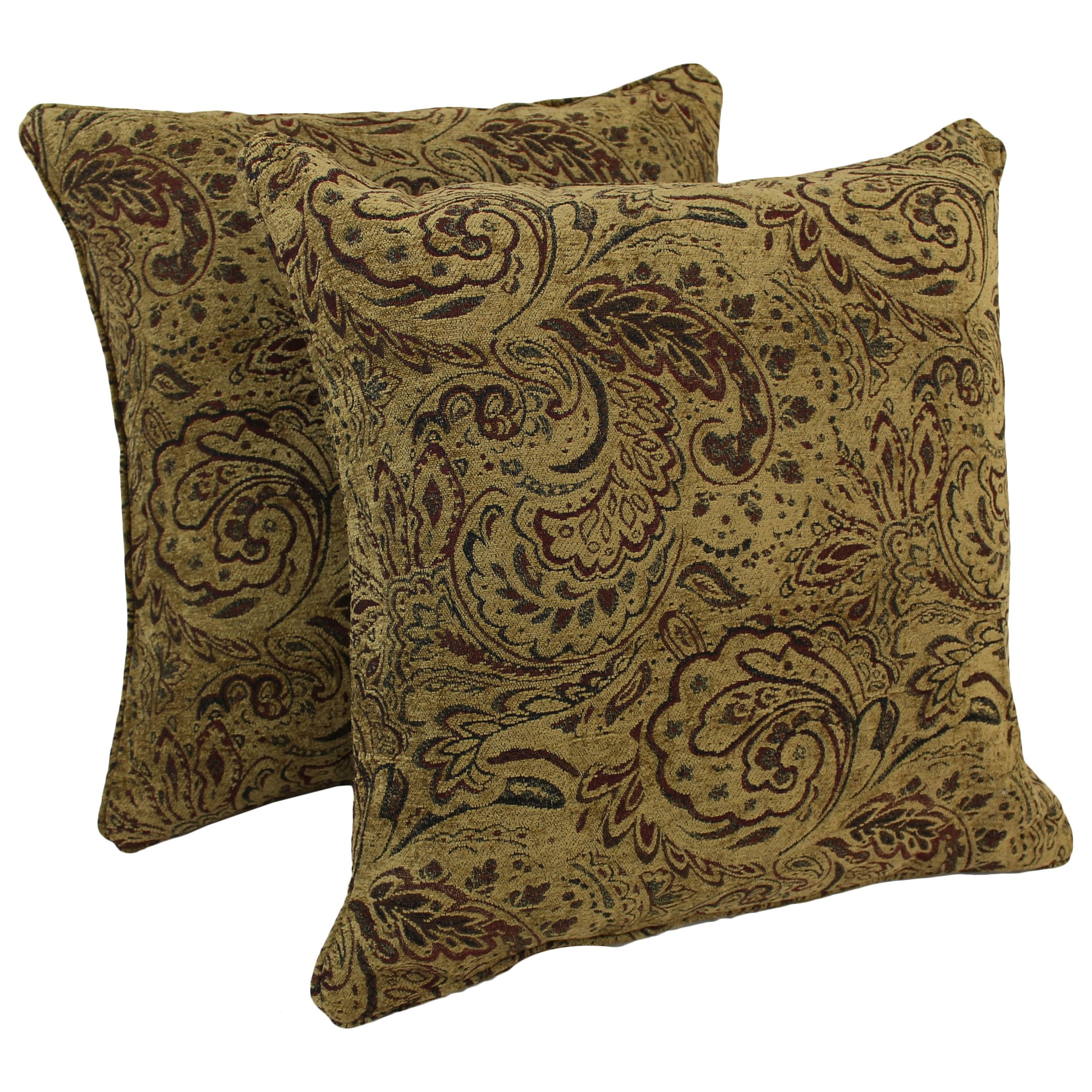 Blazing Needles Corded Jacquard Chenille Floor Pillows (Set Of 2), 25", Macaroon