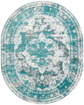 Unique Loom Sofia Collection Area Rug - Salle Garnier (7 10 x 10 Oval, Turquoise/ Blue)