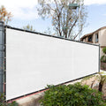 Royal Shade Custom Size 4' X 9' White Fence Privacy Screen Windscreen Cover Netting Mesh Fabric Cloth - Cable Zip Ties Included