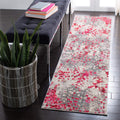 SAFAVIEH Madison Collection Runner Rug - 2'2'' x 16', Grey & Red, Boho Abstract Distressed Design, Non-Shedding & Easy Care, Ide