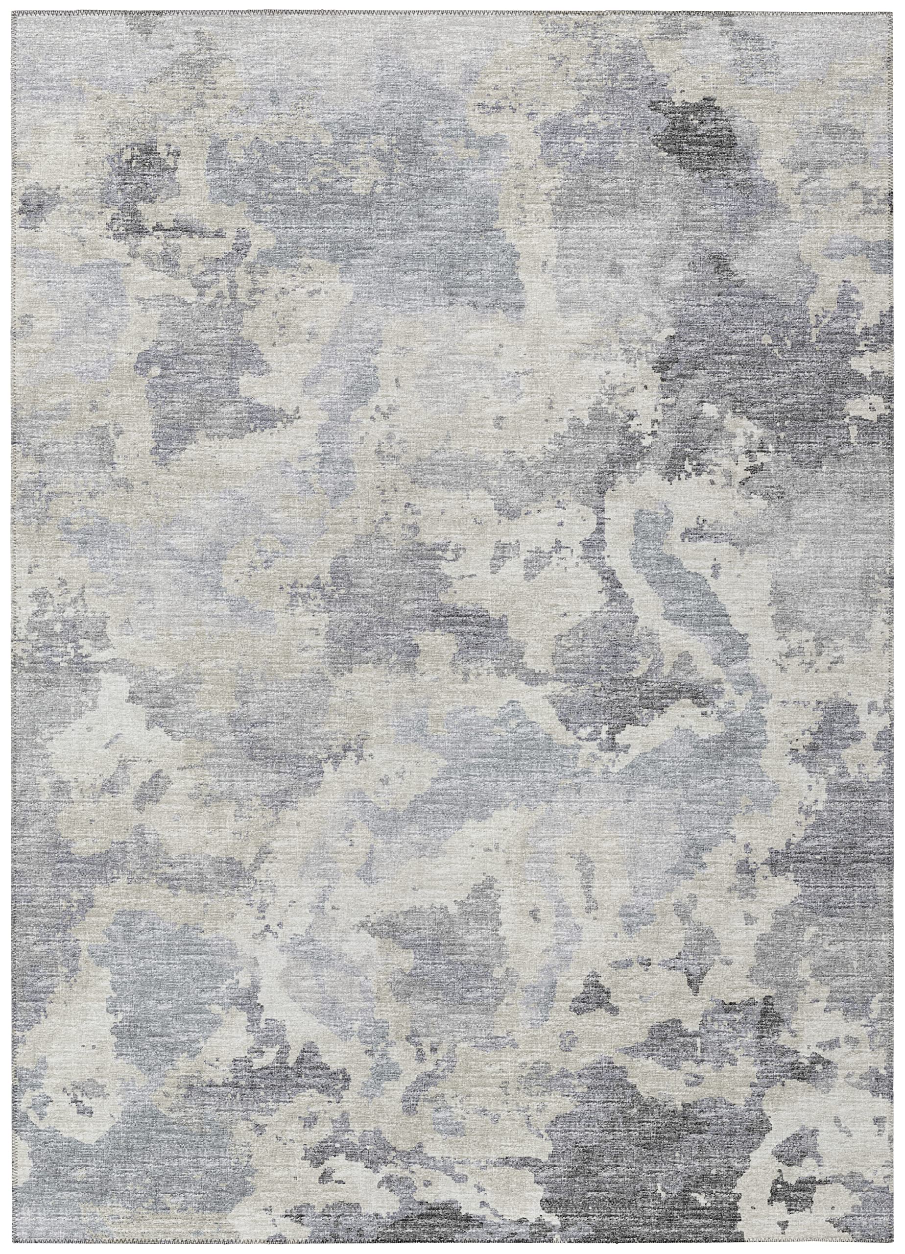 Addison Rugs Indoor/Outdoor Accord Aac32 Gray Washable 5' X 7'6" Indoor Outdoor Area Rug, Easy Clean, Machine Washable, Non Shedding, Bedroom, Living Room, Dining Room, Kitchen, Patio Rug