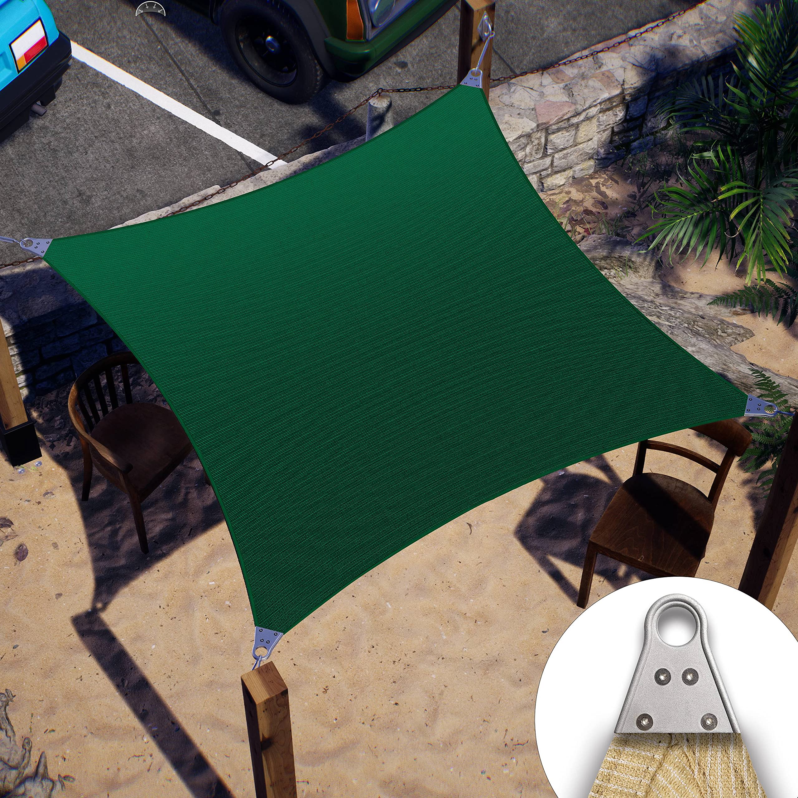 Colourtree 17' X 40' Green Super Ring Customized Size Order To Make Sun Shade Sail Ctawrn Canopy Awning Shades For Patio-260 Gsm