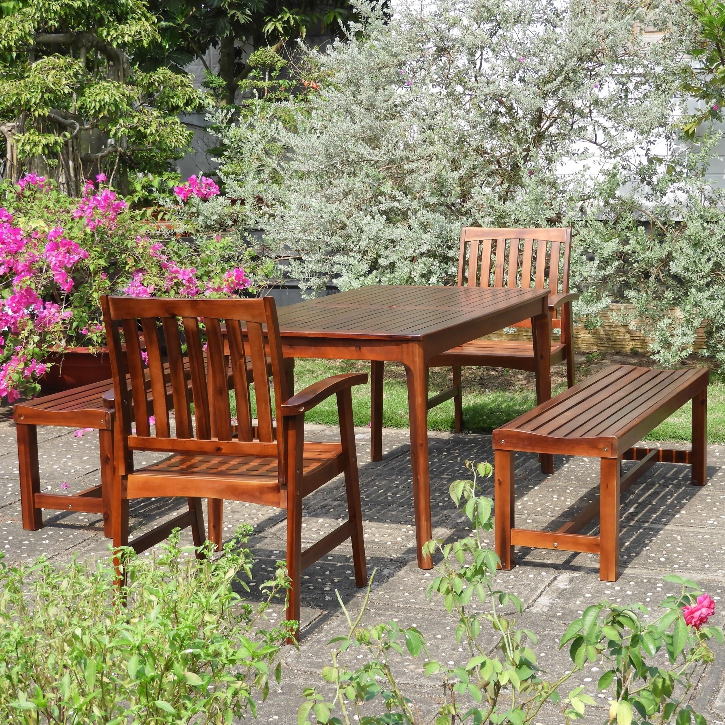International Caravan Highland 5-Piece Patio Dining Set - Thumbnail 5