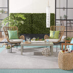 Nourison Essentials Indoor/Outdoor Silver Grey 8' X 11' Area Rug, Easy Cleaning, Non Shedding, Bed Room, Living Room, Dining Room, Backyard, Deck, Patio (8X11)