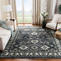 SAFAVIEH Vintage Hamadan Collection Area Rug - 8 x 10, Dark Grey & Ivory, Traditional Persian Design, Non-Shedding & Easy Care