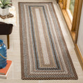 SAFAVIEH Braided Collection Runner Rug - 23 x 20 Runner, Brown & Multi, Handmade, Indoor/Outdoor & Washable, Ideal for Patio, 