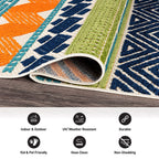 Rugshop Marbella Contemporary Boho Non-Shedding Outdoor Rug Patio Deck Backyard Indoor/Outdoor Area Rug 5' X 7' Multi