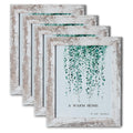 VADCAD White Wooden Rustic Frame - 8x10 - Set of Four - Antique Design - Barnwood/Farmhouse/Shabby Chic - Unique Grain - Picture