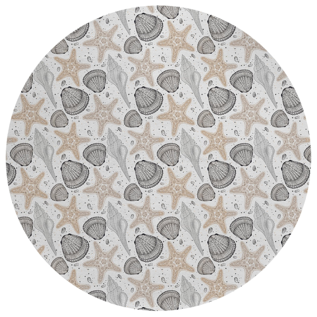 Addison Rugs Surfside Asr34 Fog 8' X 8' Indoor Outdoor Round Rug, Easy Clean, Machine Washable, Non Shedding, Bedroom, Living Room, Dining Room, Kitchen, Patio Rug