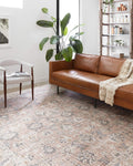 Loloi Skye Collection, SKY-01, Blush / Grey, 5-0 x 7-6, .13 Thick, Area Rug, Soft, Durable, Vintage Inspired, Distressed, Low 