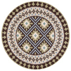 Safavieh Veranda Collection 6'7' Round Chocolate/Green Ver099 Boho Floral Indoor/Outdoor Non-Shedding Easy Cleaning Patio Backyard Porch Deck Mudroom Area Rug