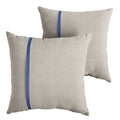 Sorra Home X Sunbrella - Indoor Outdoor Square Pillows, Set Of 2, 16 X 16, Silver Grey & Bright True Blue
