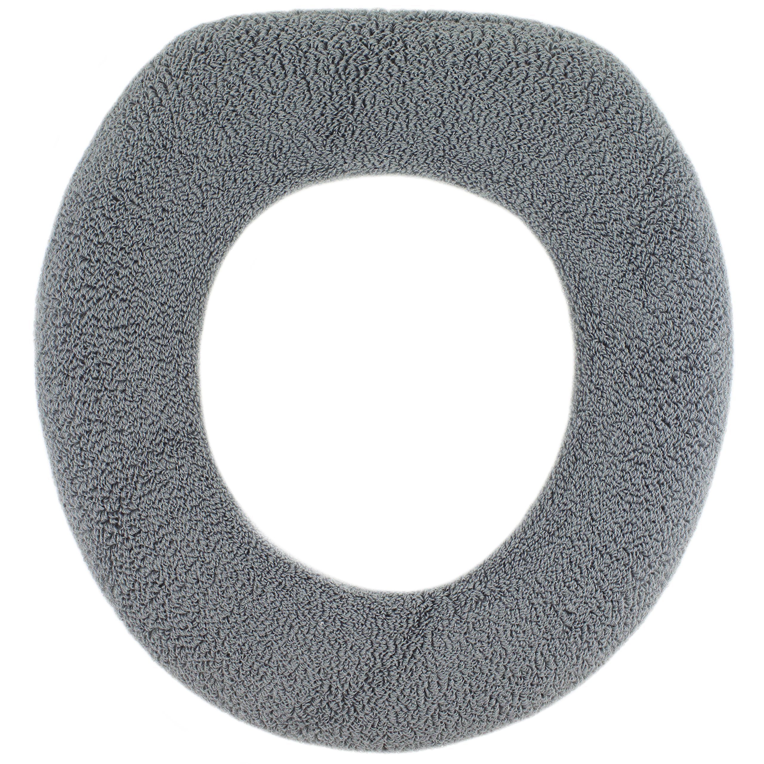 Warm-n-Comfy Soft Toilet Seat Cover - Plush & Thick Fabric Toilet Seat Warmer for Round & Elongated 14x18' Toilet Seats - Reusa